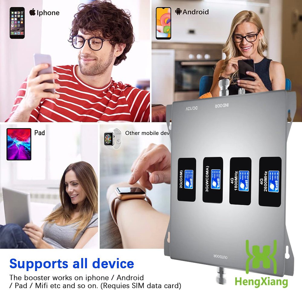 Top sale 2G 3G 4G Booster Four band 850 900 1800 2100mhz Mobile Network booster internet networks internet networks